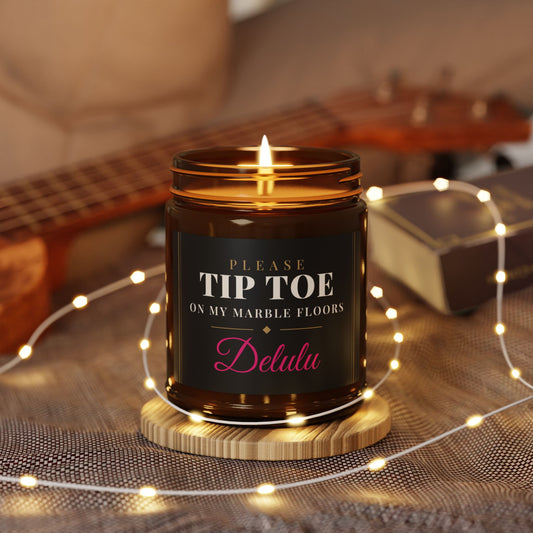 Scented Soy Candle — Amber Jar, 'Tip Toe' Fragrance (Multi-Size)
