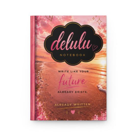 delulu notebook Hardcover Journal | motivational pink sunset writing journal