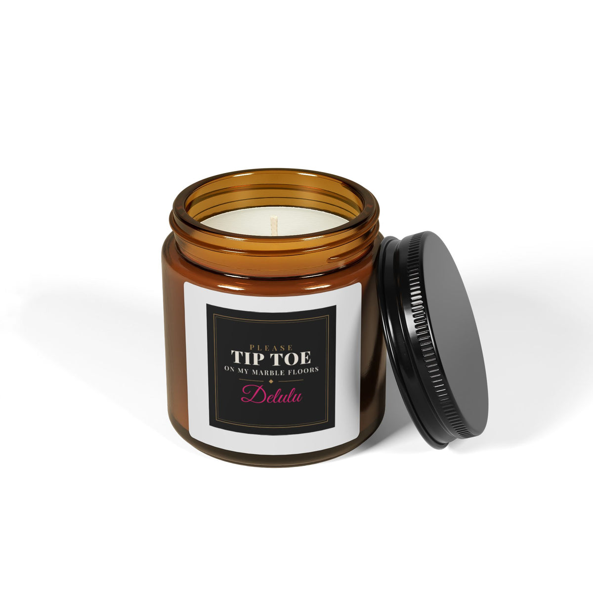 Scented Soy Candle — Amber Jar, 'Tip Toe' Fragrance (Multi-Size)