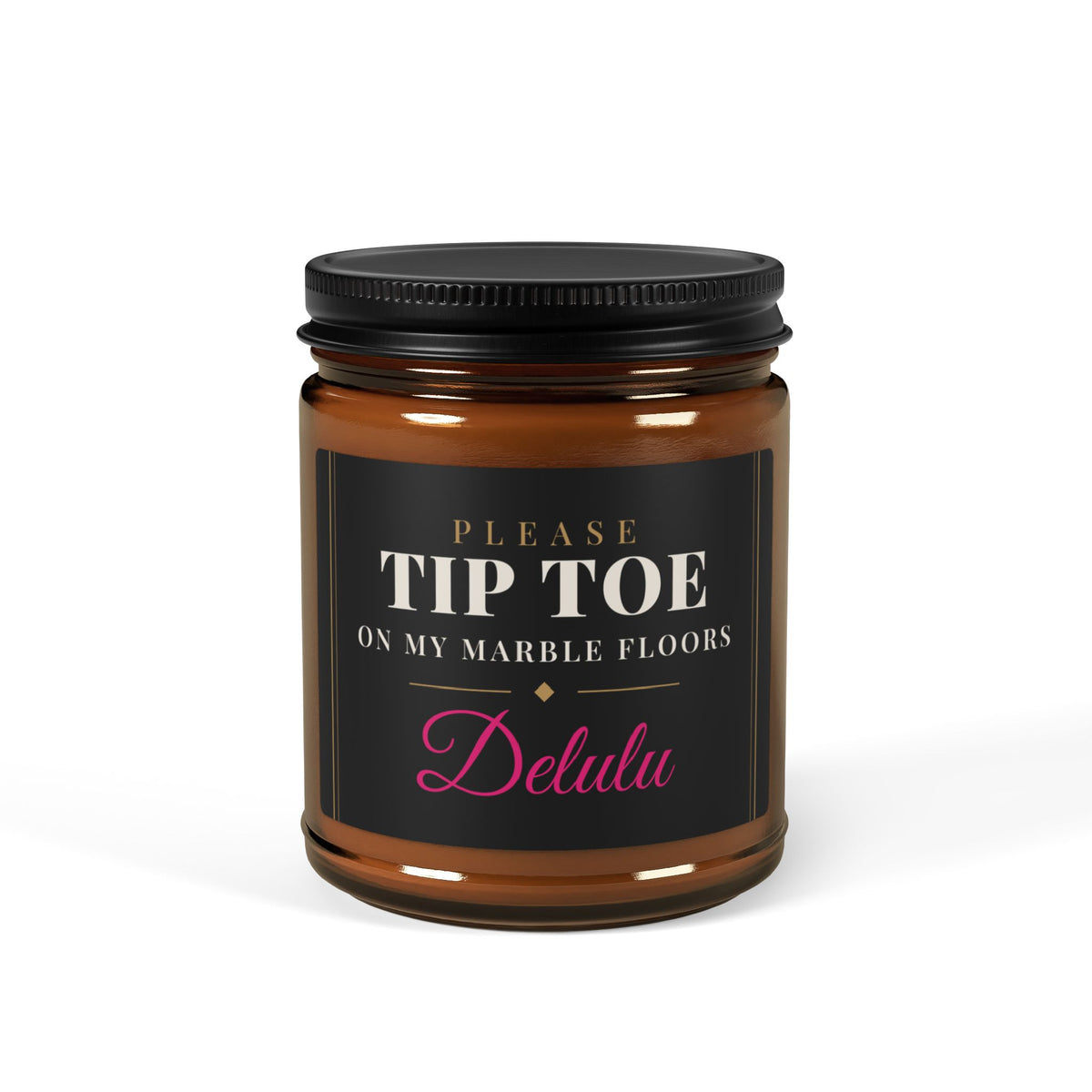 Scented Soy Candle — Amber Jar, 'Tip Toe' Fragrance (Multi-Size)
